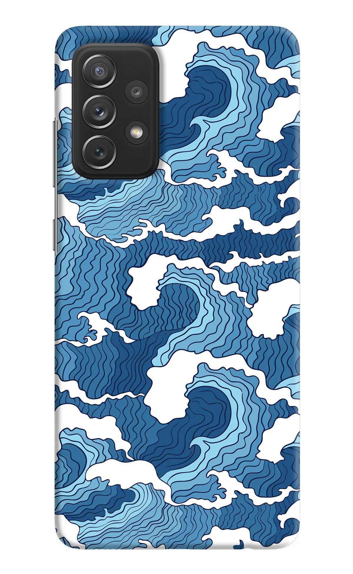 Blue Waves Samsung A72 Hard Case Back Cover by Casekaro