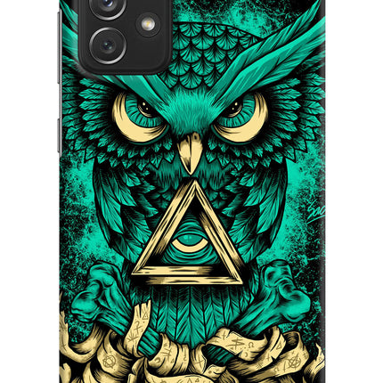Green Owl Samsung A72 Hard Case Back Cover by Casekaro