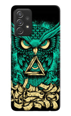 Green Owl Samsung A72 Hard Case Back Cover by Casekaro