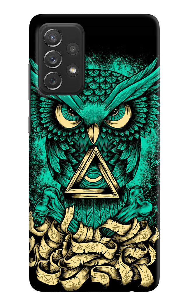 Green Owl Samsung A72 Hard Case Back Cover by Casekaro