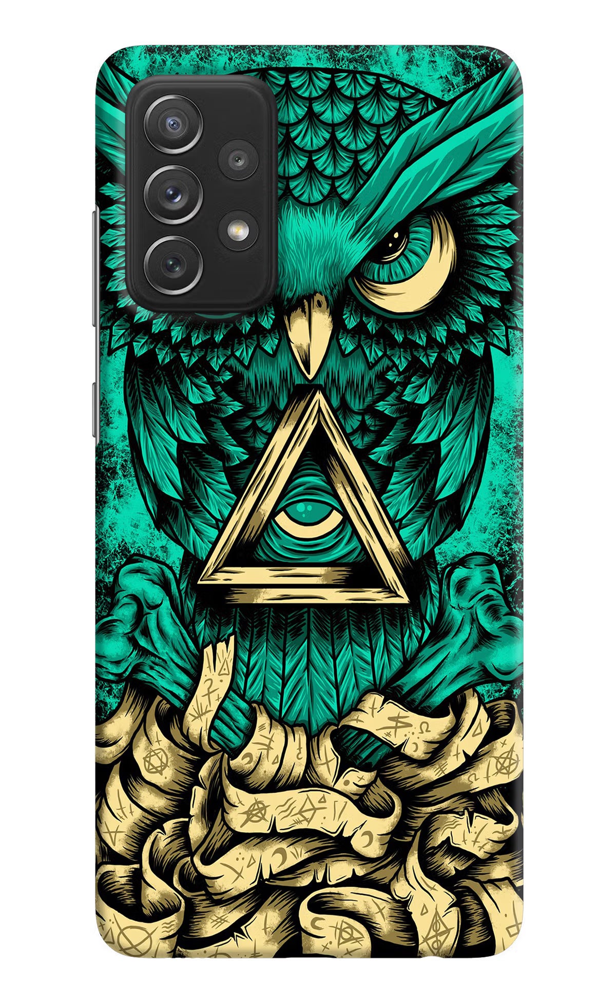 Green Owl Samsung A72 Hard Case Back Cover by Casekaro