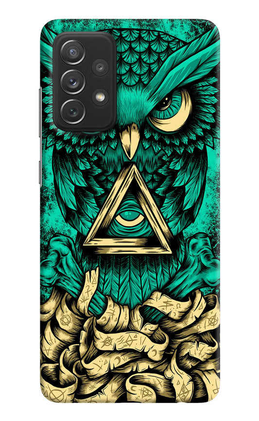 Green Owl Samsung A72 Hard Case Back Cover by Casekaro