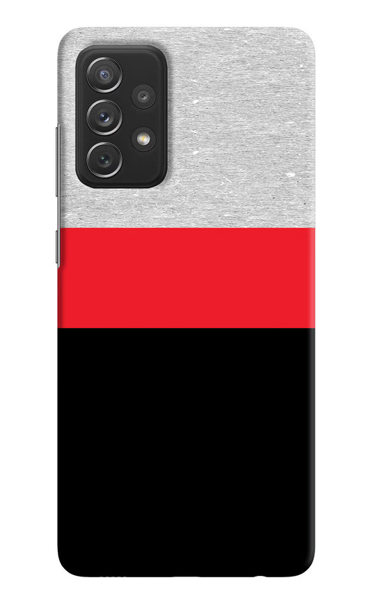 Tri Color Pattern Samsung A72 Hard Case Back Cover by Casekaro