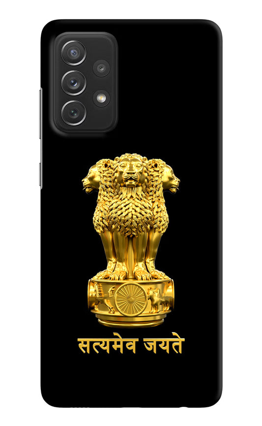 Satyamev Jayate Golden Samsung A72 Hard Case Back Cover by Casekaro