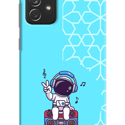 Cute Astronaut Chilling Samsung A72 Hard Case Back Cover by Casekaro