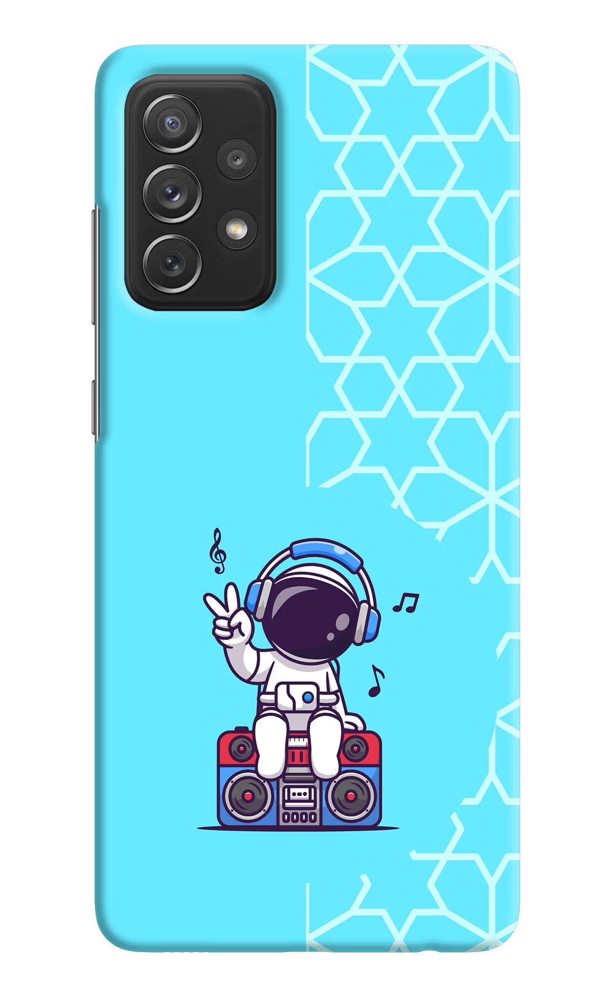 Cute Astronaut Chilling Samsung A72 Hard Case Back Cover by Casekaro