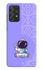 Cute Astronaut Chilling Samsung A72 Hard Case Back Cover by Casekaro