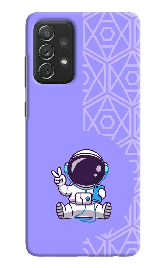 Cute Astronaut Chilling Samsung A72 Hard Case Back Cover by Casekaro