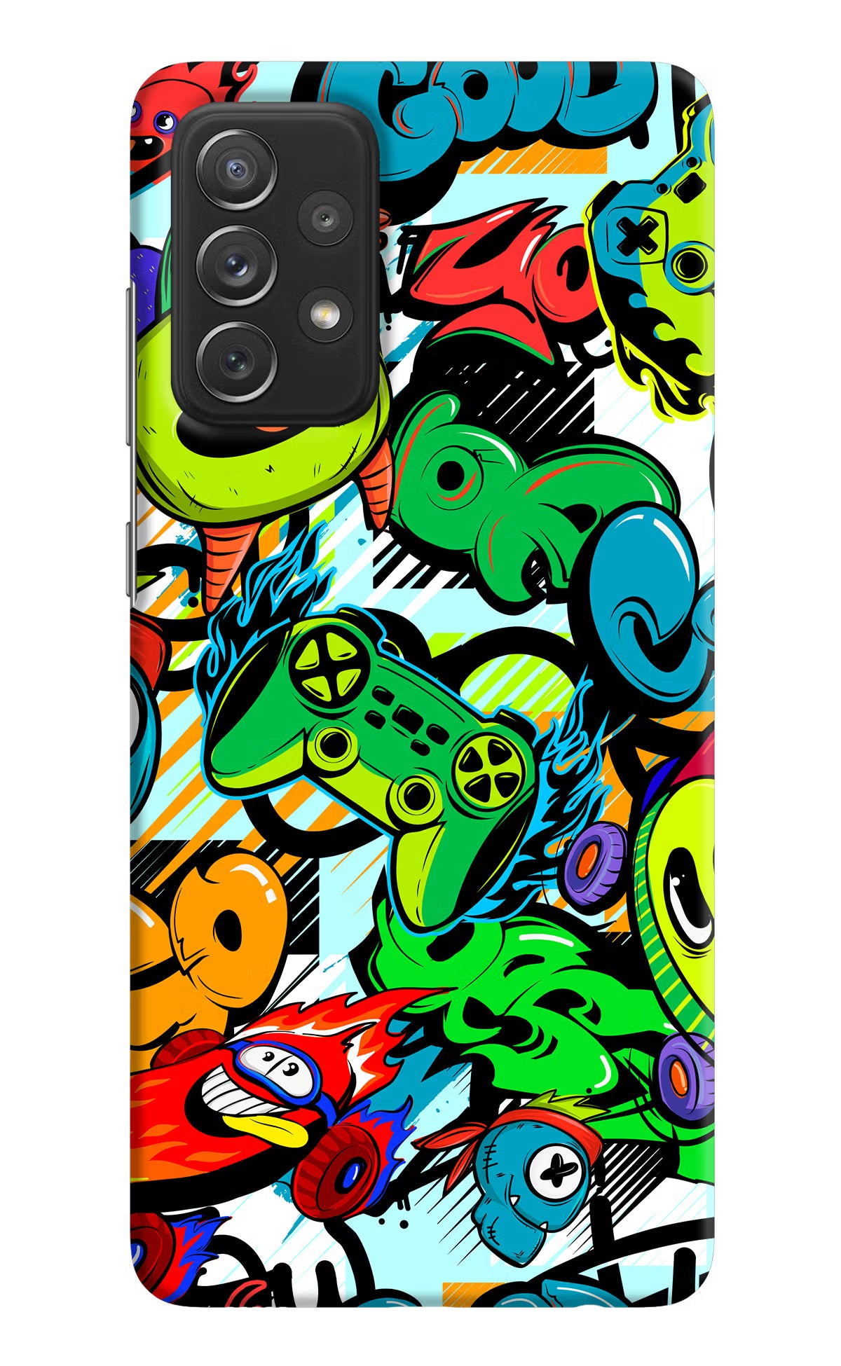 Game Doodle Samsung A72 Hard Case Back Cover by Casekaro