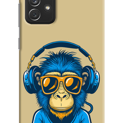 Monkey Headphone Samsung A72 Hard Case Back Cover by Casekaro