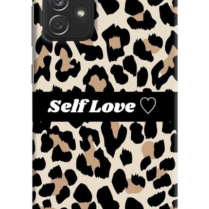 Leopard Print Self Love Samsung A72 Hard Case Back Cover by Casekaro