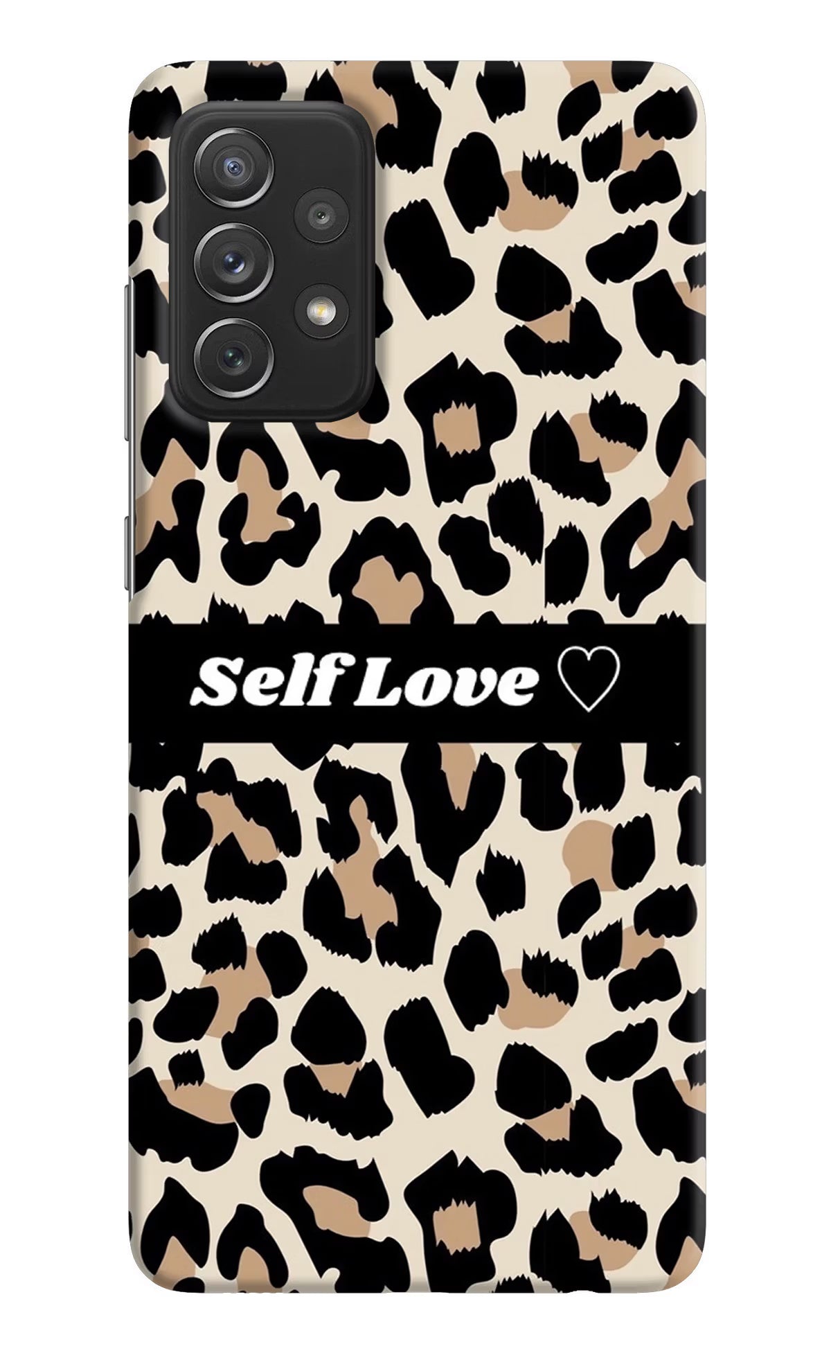 Leopard Print Self Love Samsung A72 Hard Case Back Cover by Casekaro
