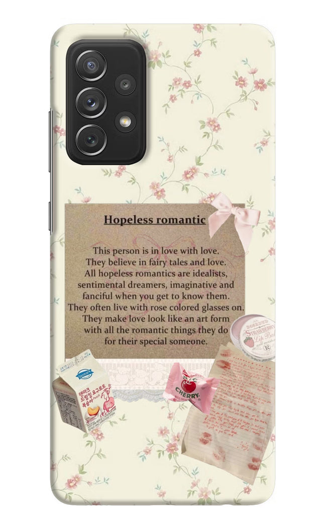 Hopeless Romantic Samsung A72 Hard Case Back Cover by Casekaro