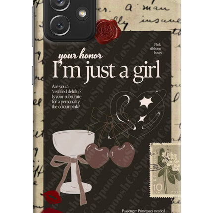 I am just a girl Samsung A72 Hard Case Back Cover by Casekaro