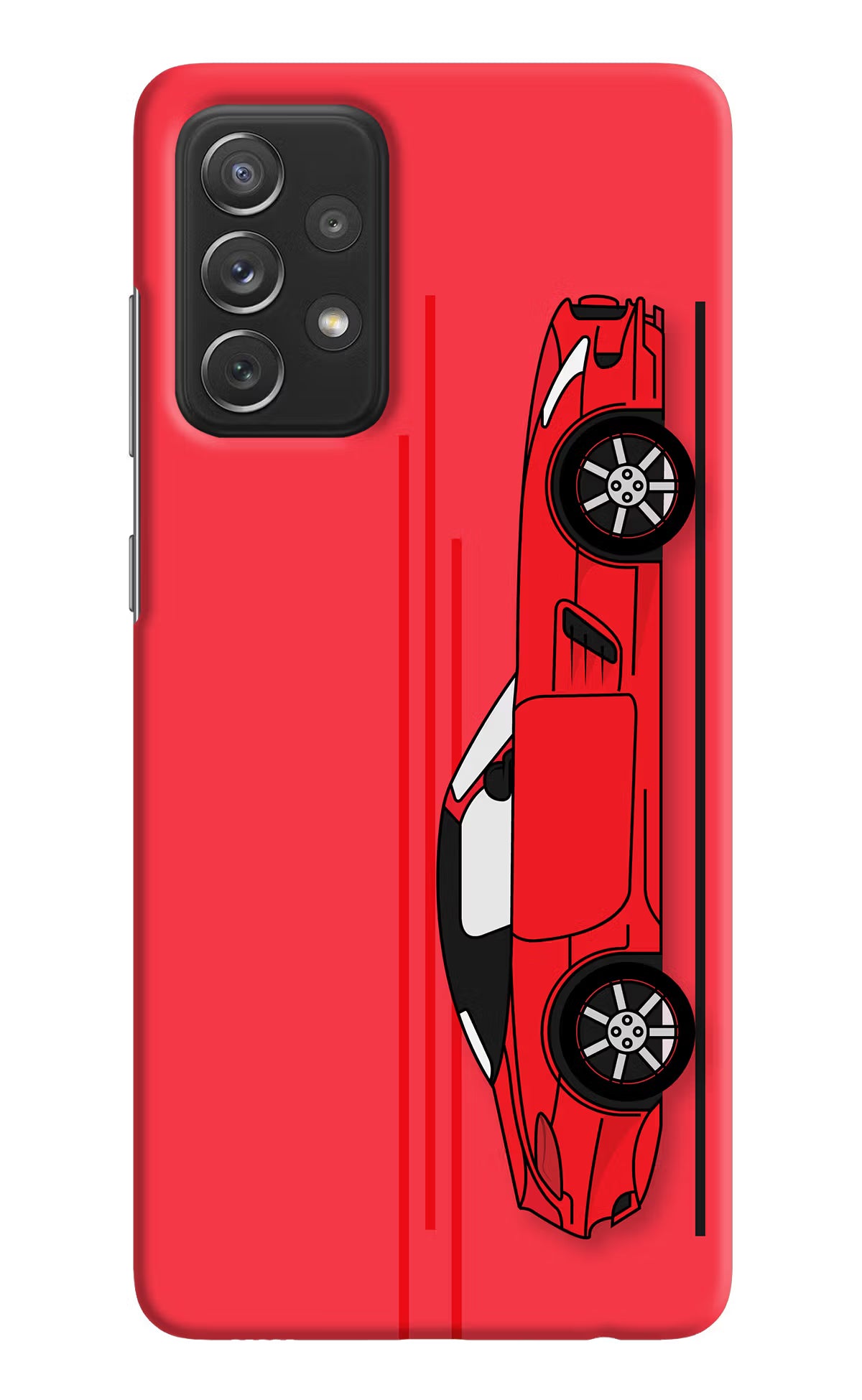 Red Velocity Samsung A72 Hard Case Back Cover by Casekaro