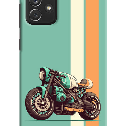 Striped Moto Drift Samsung A72 Hard Case Back Cover by Casekaro
