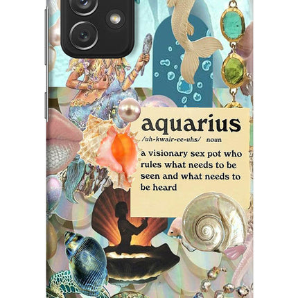 Aquarius Zodiac Samsung A72 Hard Case Back Cover by Casekaro