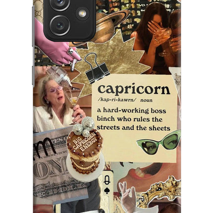 Capricorn Zodiac Samsung A72 Hard Case Back Cover by Casekaro