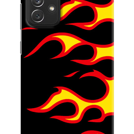 Side Sweep Flames Samsung A72 Hard Case Back Cover by Casekaro