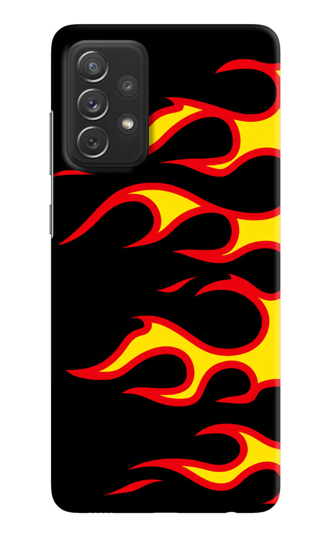 Side Sweep Flames Samsung A72 Hard Case Back Cover by Casekaro