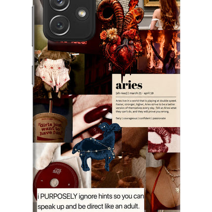 Zodiac Aries Samsung A72 Hard Case Back Cover by Casekaro