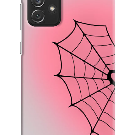 Pink Web Samsung A72 Hard Case Back Cover by Casekaro