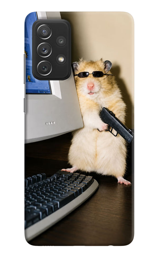 Hacker Hamster Samsung A72 Hard Case Back Cover by Casekaro