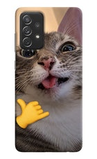 Silly Cat Call Samsung A72 Hard Case Back Cover by Casekaro