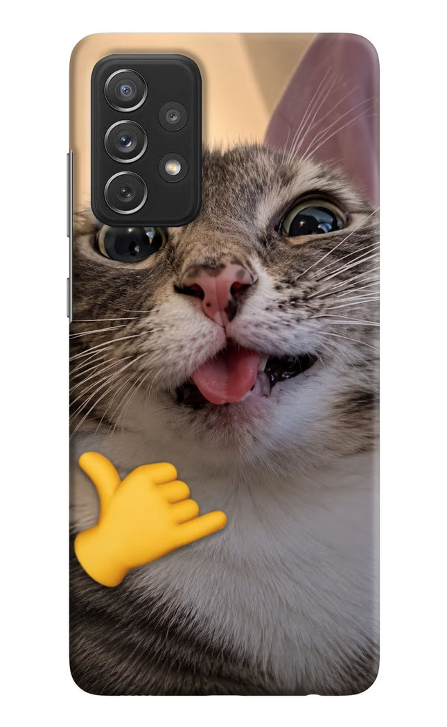 Silly Cat Call Samsung A72 Hard Case Back Cover by Casekaro