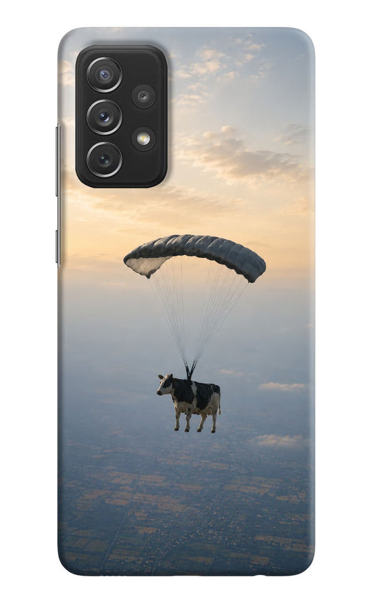 Skydiving Cow Samsung A72 Hard Case Back Cover by Casekaro