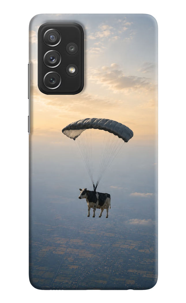 Skydiving Cow Samsung A72 Hard Case Back Cover by Casekaro
