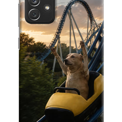 Rollercoaster Dog Samsung A72 Hard Case Back Cover by Casekaro