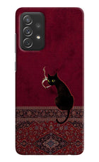 Midnight Cat Samsung A72 Back Cover