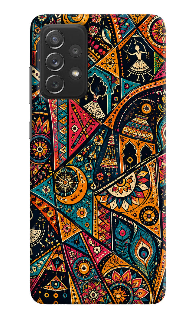 Folk Print Samsung A72 Hard Case Back Cover by Casekaro