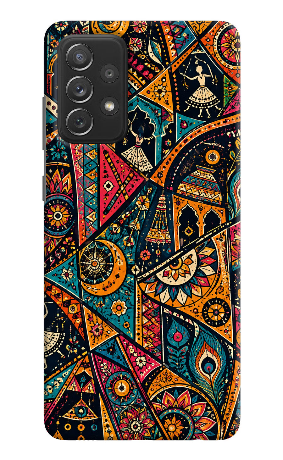 Folk Print Samsung A72 Back Cover, Hard case