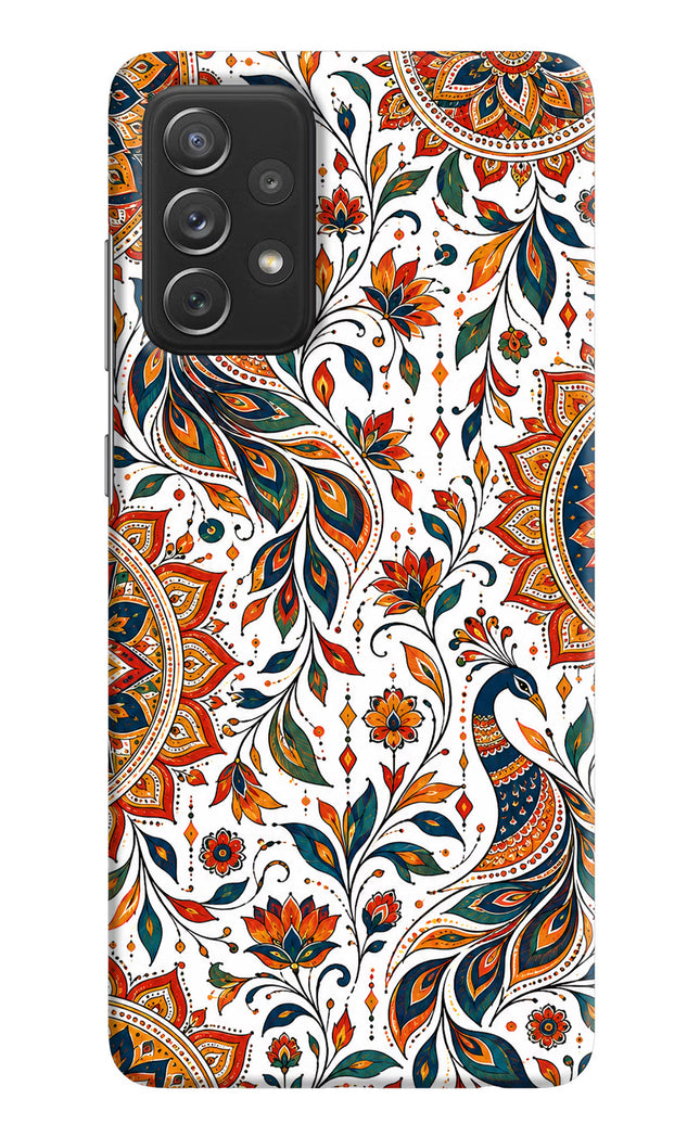 White Mayura Samsung A72 Hard Case Back Cover by Casekaro