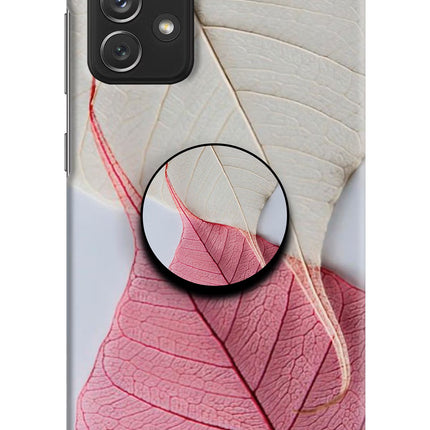 White Pink Leaf Samsung A72 Pop Case by Casekaro