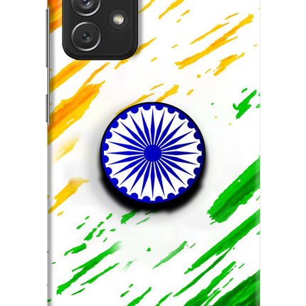 Indian Flag Ashoka Chakra Samsung A72 Pop Case by Casekaro