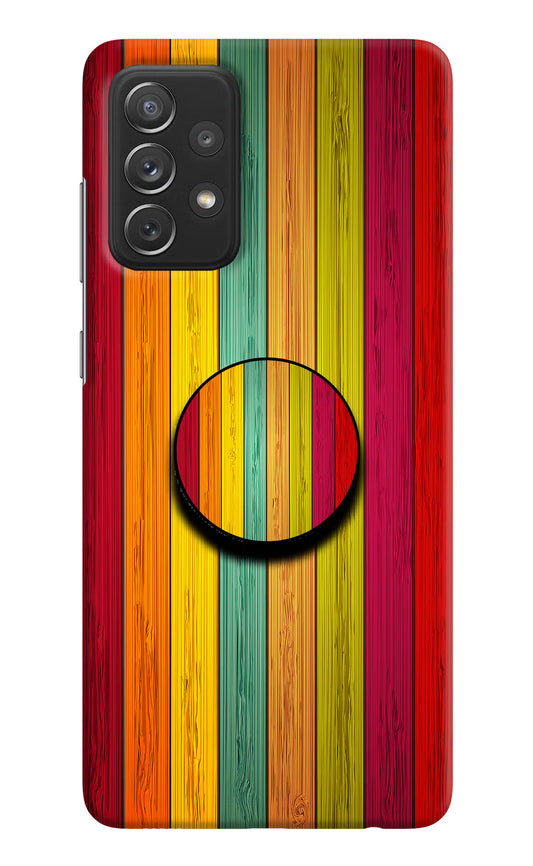 Multicolor Wooden Samsung A72 Pop Case by Casekaro