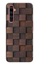 Wooden Cube Design Realme X50 Pro Hard Case Back Cover by Casekaro