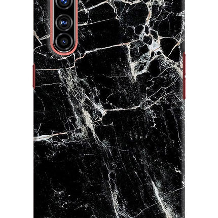 Black Marble Texture Realme X50 Pro Hard Case Back Cover by Casekaro