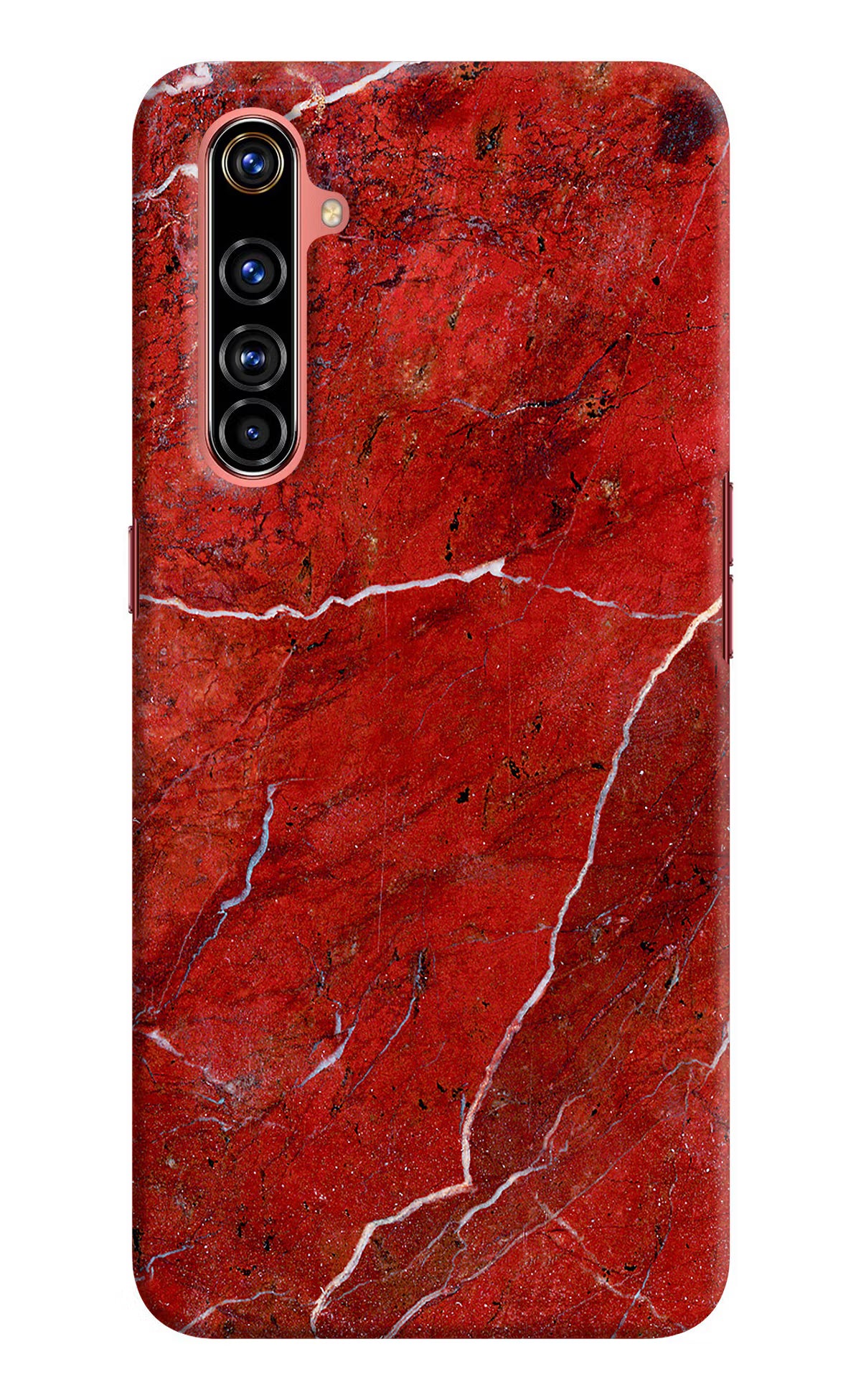Red Marble Design Realme X50 Pro Hard Case Back Cover by Casekaro