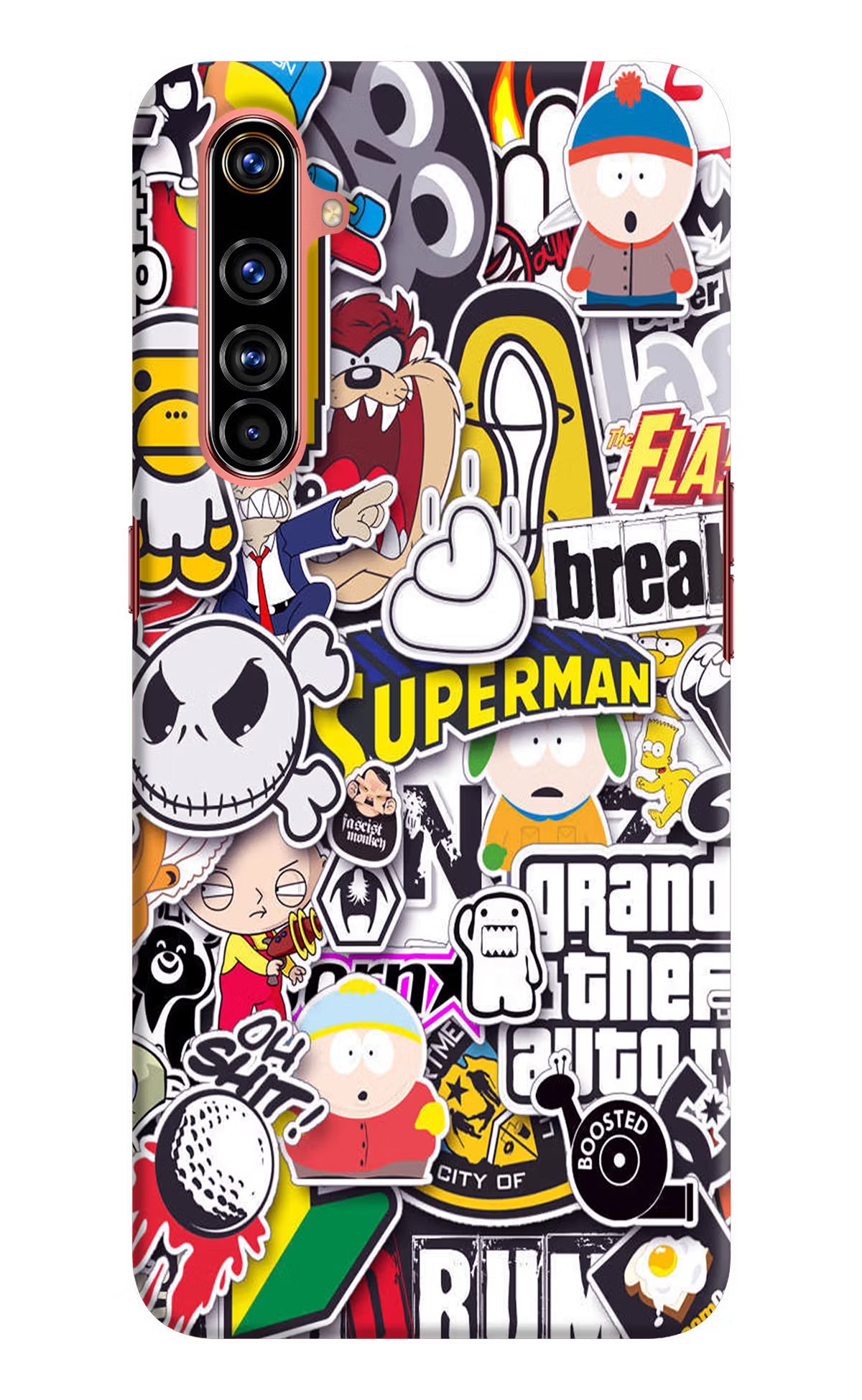 Sticker Bomb Realme X50 Pro Hard Case Back Cover by Casekaro