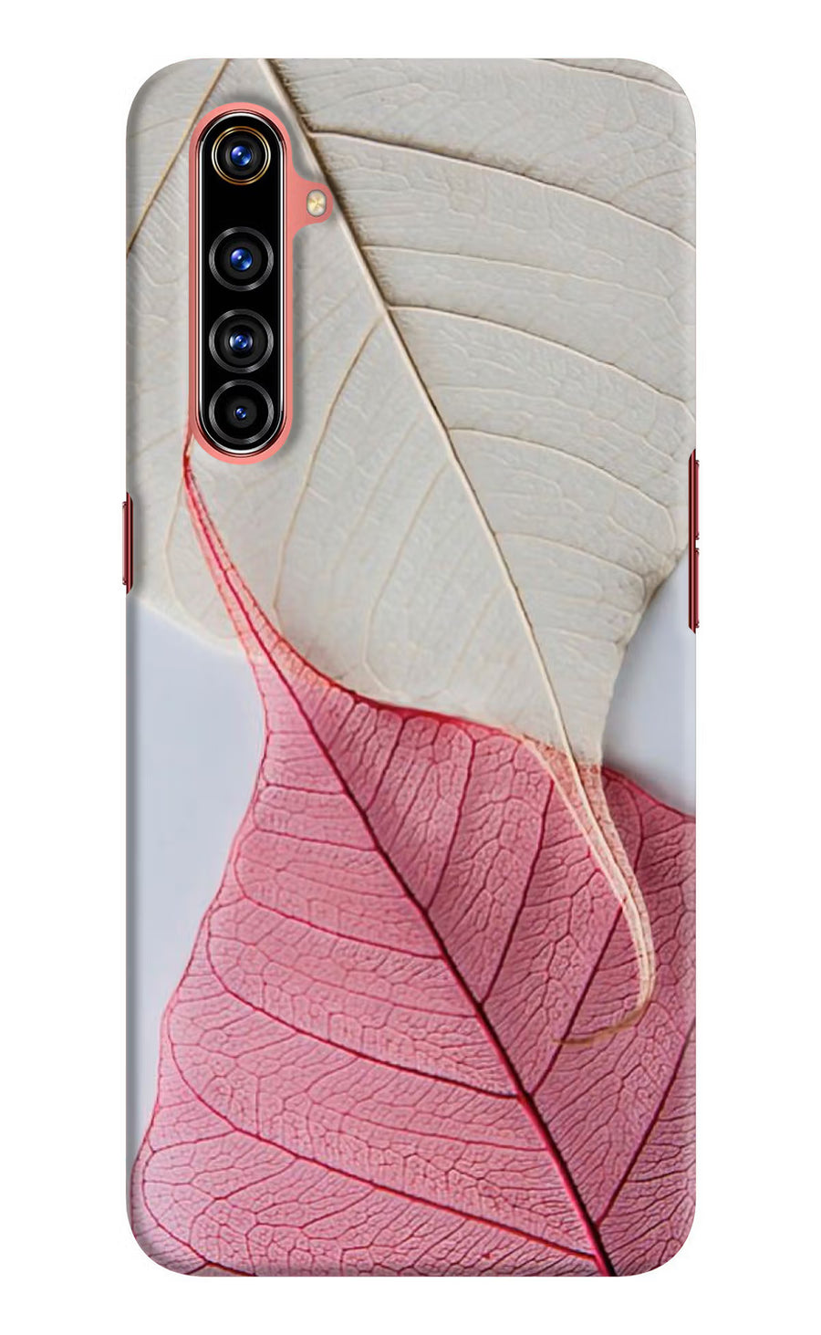 White Pink Leaf Realme X50 Pro Back Cover, Hard case