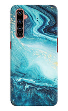 Blue Glitter Marble Realme X50 Pro Hard Case Back Cover by Casekaro