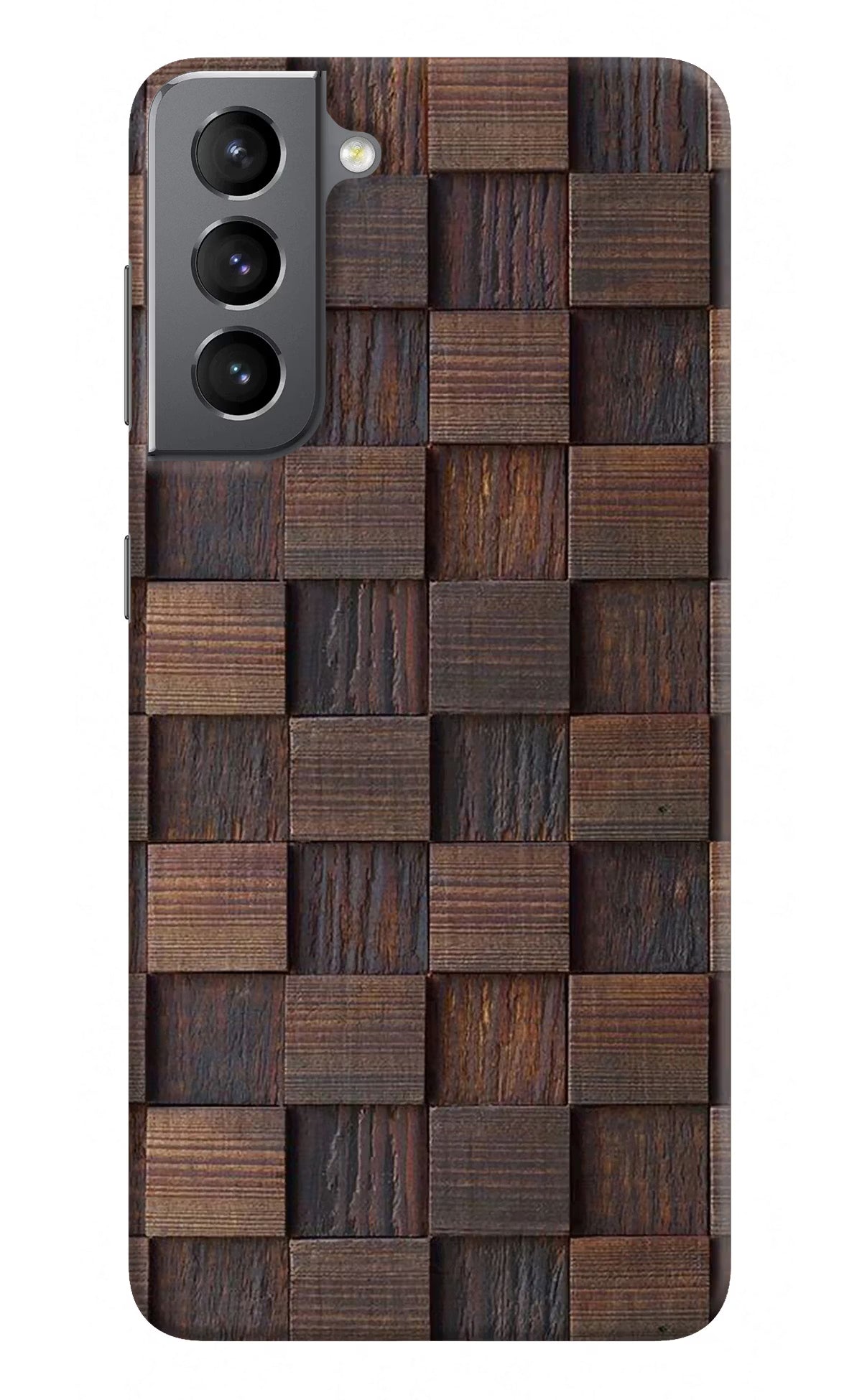 Wooden Cube Design Samsung S21 Hard Case Back Cover by Casekaro