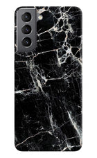 Black Marble Texture Samsung S21 Hard Case Back Cover by Casekaro