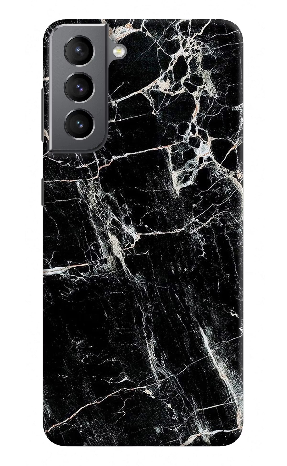 Black Marble Texture Samsung S21 Hard Case Back Cover by Casekaro