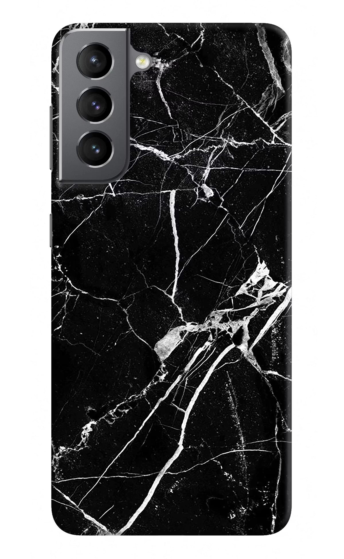 Black Marble Pattern Samsung S21 Hard Case Back Cover by Casekaro