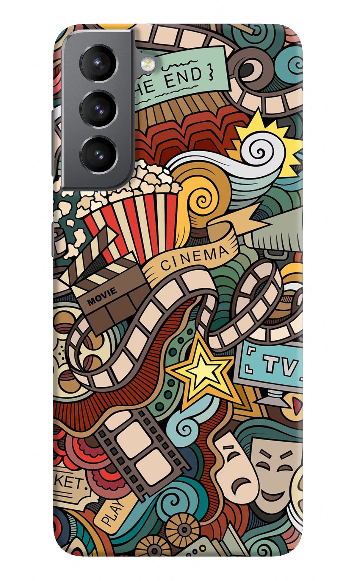 Cinema Abstract Samsung S21 Hard Case Back Cover by Casekaro